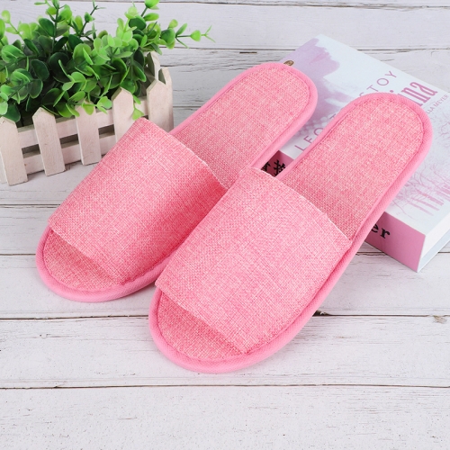 

Disposable Linen Slippers Guesthouse Hotel Beauty Salon Home Anti-slip Slippers, Color: Red (Half Wrapped)