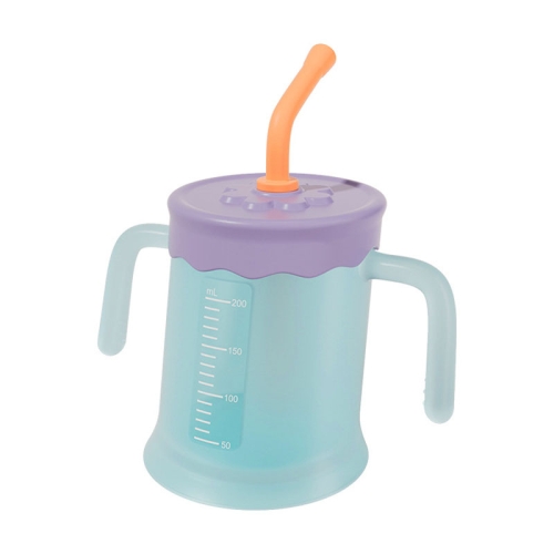 

Baby Drink Cup Slant Mouth Mug Children Drinking Straw Water Cup(Blue)