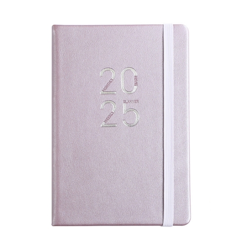 

2025 A5 Planner Notebook with Calendar Leather English Schedule 312 Inner Pages With Month Index(Light Purple)