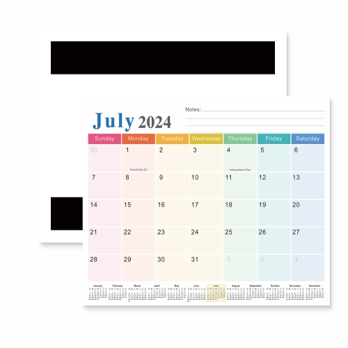 

English 18-Month Calendar English Magnetic Refrigerator Magnet, Year: Rainbow 2024.7-2025.12