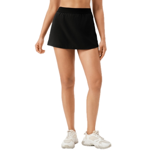 

Women Sports Fake Two-Piece Quick-Drying Breathable Fitness Yoga Skirt Pants, Size: S(Black)