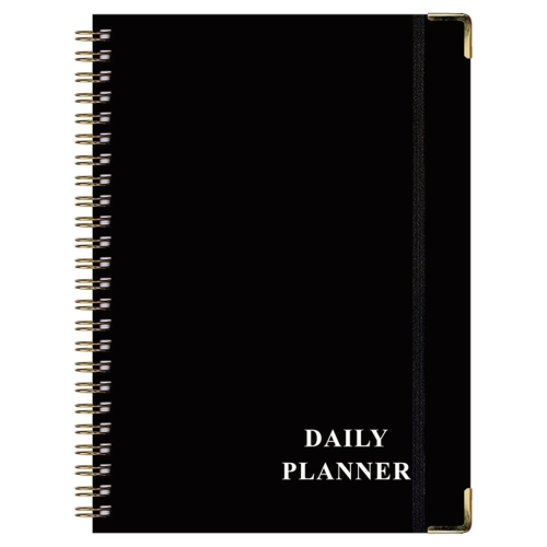 

English Notebook A5 Coil Planner Work Record Time Management Agenda Book(Black)