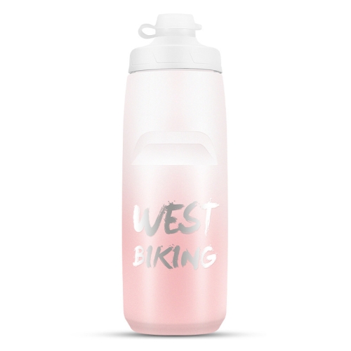 

WEST BIKING 750ML Bicycle Water Bottle Portable Outdoor Cycling Water Cup, Color: White Pink Gradient