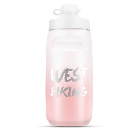 

WEST BIKING 620ML Bicycle Water Bottle Portable Outdoor Cycling Water Cup, Color: White Pink Gradient