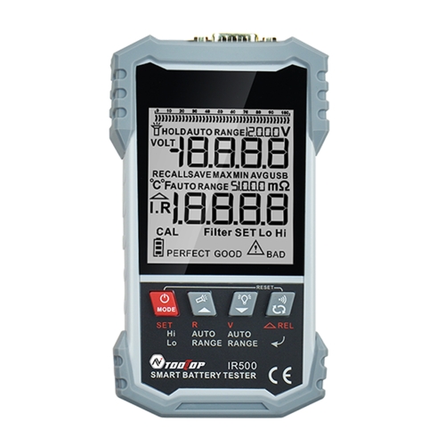 

Battery Internal Resistance Tester Lead-Acid Alkaline Lithium Battery Tester, Model: IR500