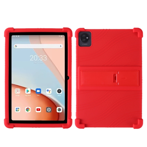 

For Blackview Tab 7 Wifi 10.1-inch Shockproof Silicone Tablet Case with Holder(Red)