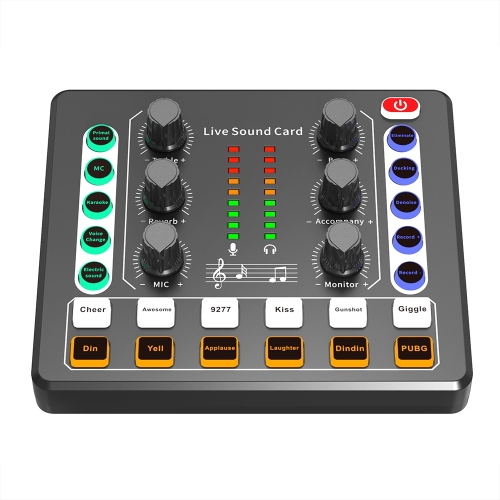 

M8 Recording And Singing Live Bluetooth Sound Card Set, Color: Black