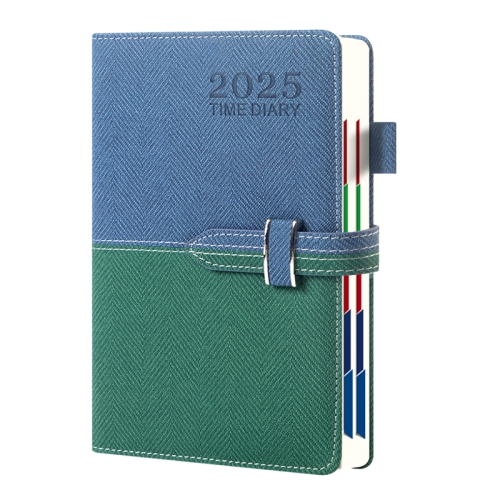 

2025 Year A5 416 Pages Agenda Book Notebook Planner Handbook With Tab Navigation, Language: English Blue Green