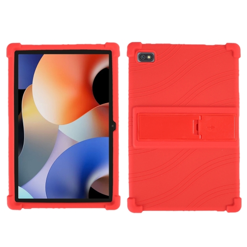 

For Blackview Oscal Pad 10 10.1-inch Shockproof Silicone Tablet Case with Holder(Red)