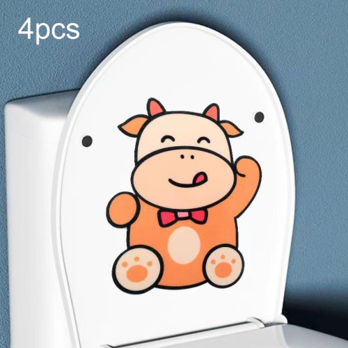 

4pcs Bathroom Toilet Deodorant Stickers Felt Cute Cartoon Aromatherapy Decorative Wall Stickers, Size: 22x18cm(Cow)