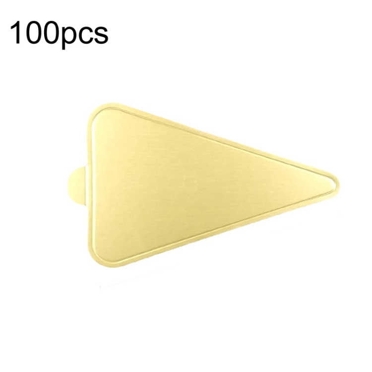 

100pcs /Set 118x78mm Triangle Golden Paper Plates Dessert Board Base Mousse Mat Cake Cardboard Pastries Display Tray