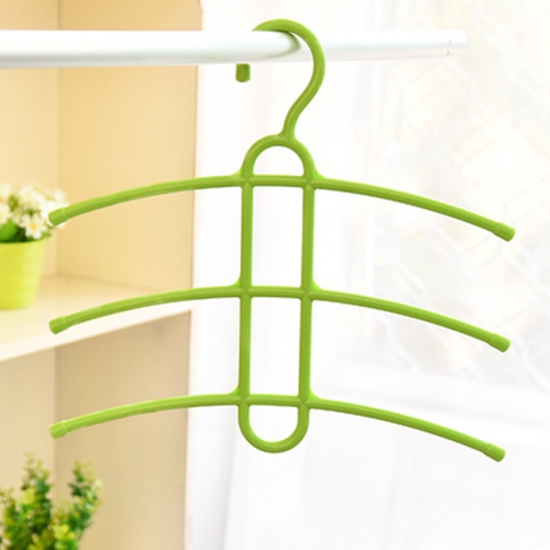 

3-layer Non-slip Clothes Rack Fishbone Multifunctional Storage Clothes Hanger(Green)