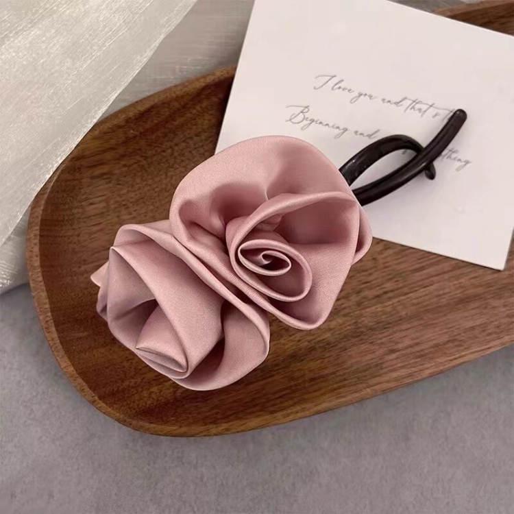 

Romantic Rose Flower Twist Hair Clip Hair Jaw Clamps Back Of Head Clip(Pink)