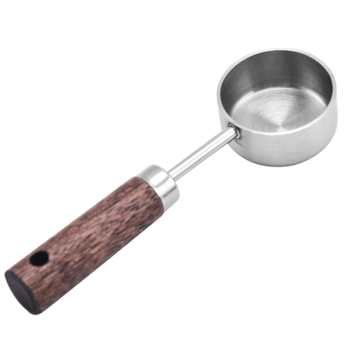 

15ml Wooden Handle Stainless Steel Measuring Spoon Coffee Powder Milk Powder Spoon, Color: Silver