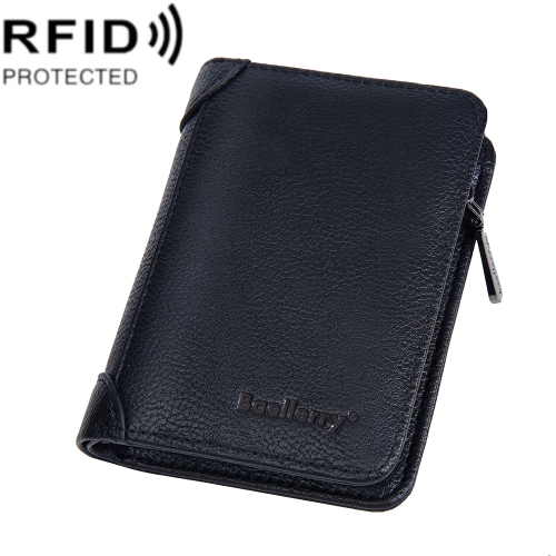 

Baellerry DR113 RFID Anti-Theft Retro Multi-Card Slot Tri-Fold Short Wallet(Black)