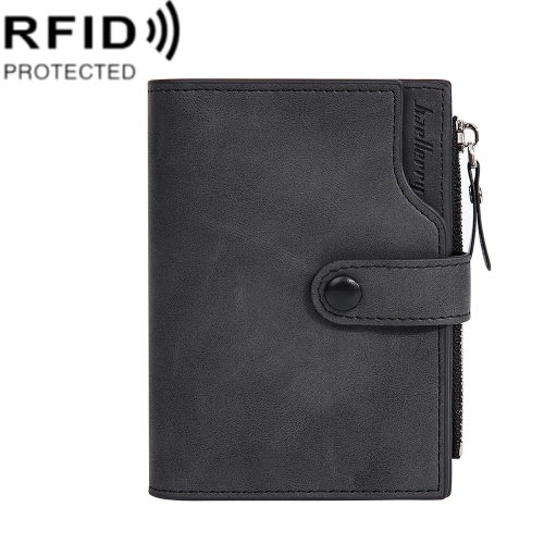 

Baellerry D5113 RFID Anti-theft Tri-fold Zipper Short Wallet Coin Purse(Black)