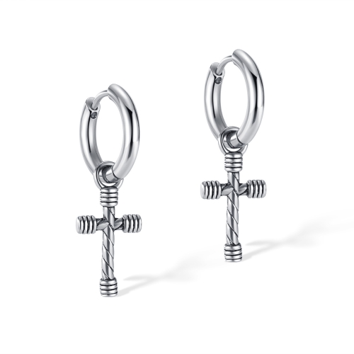 

OPK GE934 1pair Personalized Stainless Steel Cross Earrings