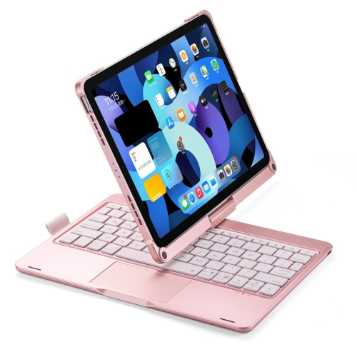 

360 Degree Rotation Bluetooth Keyboard Case With Backlight For iPad Air 11 2024 / Air 5 / Air 4 10.9 / Pro 11 2022 2021 2020 2018(Rose Gold)