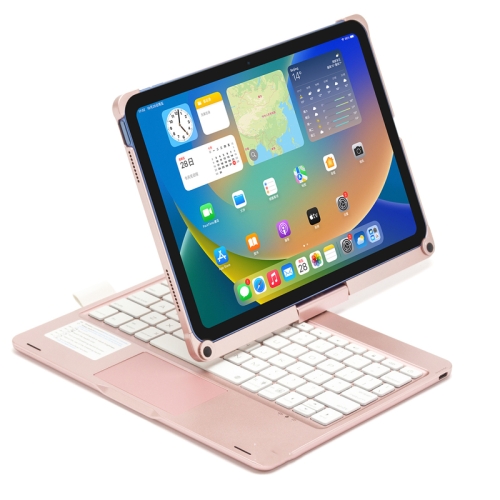 

For iPad 10th Gen 10.9-inch 2022 Tablet Bluetooth Keyboard With Backlight 360 Degree Rotation(Rose Gold)