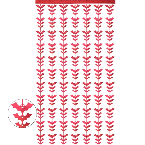 

Halloween Decorative Bat String Flag Door Curtain Party Scene Layout Props(Red)