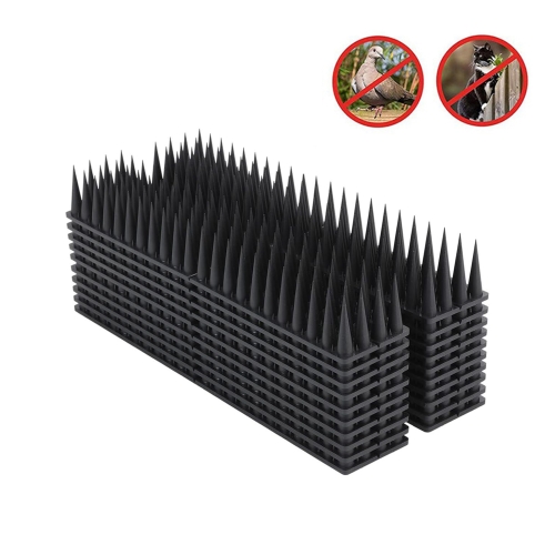 

20pcs /Box 30cm 3 Rows Spikes Plastic Bird Repellent Spikes Anti-theft Bird Chase Cat Spikes(Black)