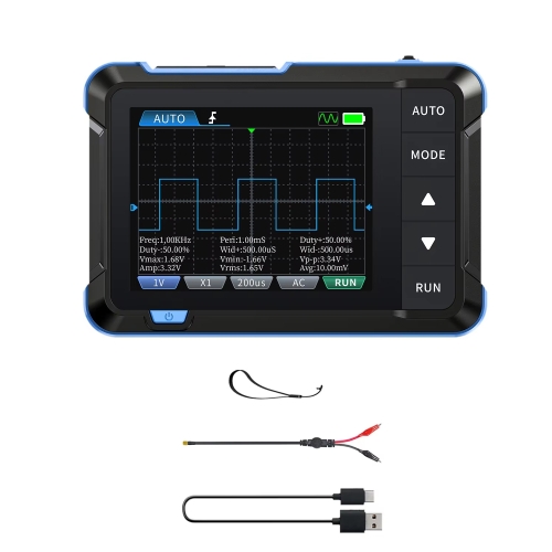 

FNIRSI 2 In 1 Mini Portable Digital Oscilloscope Signal Generator, Set: Standard