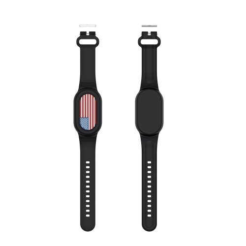 

For Samsung Galaxy SmartTag 2 Bracelet Waterproof Silicone Wristband, Style: Black Flag