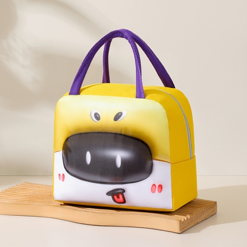 

3D Cartoon Pattern Lunch Box Bag Large Capacity Handheld Insulation Bag(Yellow)