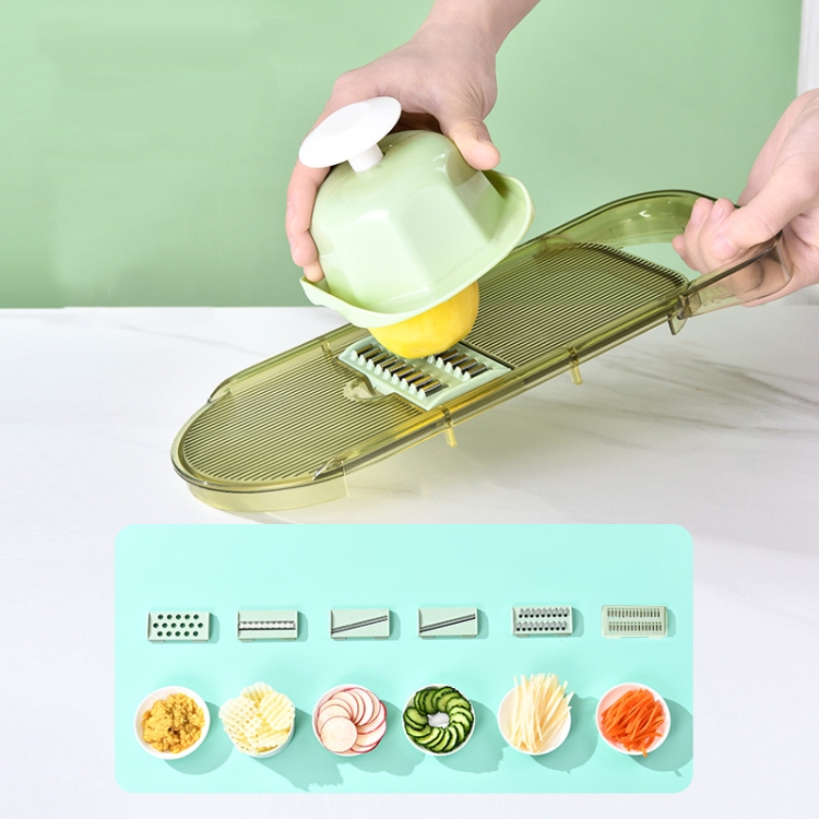 Kitchen Fruit Vegetable Shredder With Hand Guard Potato Cucumber Slicing Shredding Cutter, Style: 6 Blades Set