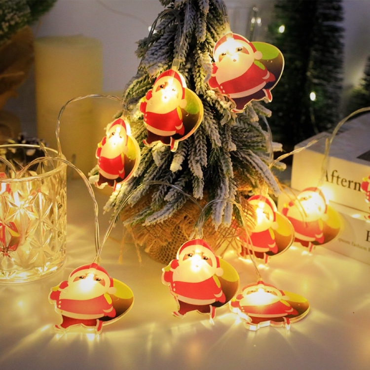 LED Christmas Lights String Christmas Tree Decoration Lamps Holiday Scene Decor, Length: 3m 20 Lights USB Constant Bright(Backpack Santa Claus)