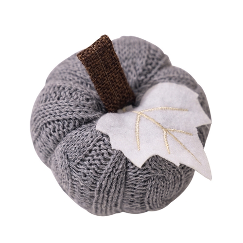 

Thanksgiving Decoration Pumpkin Pendant Harvest Festival Knitted Pumpkin Ornament Arrangement(Grey)