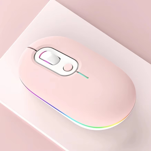 

Rechargeable Illuminated Silent Wireless Mouse, Style: 2.4G Pink