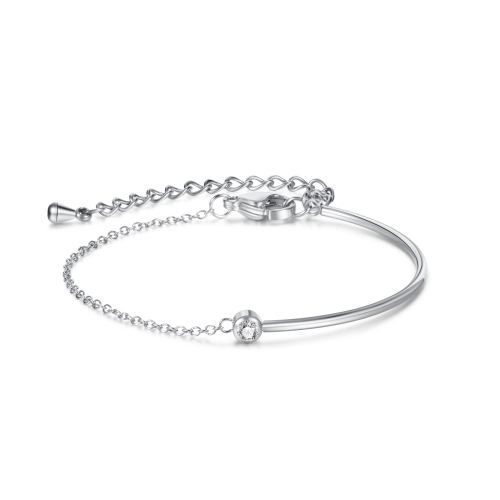 

OPK 1288 Simple Zirconia Stainless Steel Bracelet, Color: Steel Color