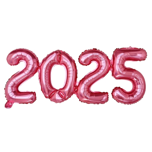 

2025 Numbers Balloon 16inch Connection Numbers Foil Balloon New Year Party Decoration, Color: Pink