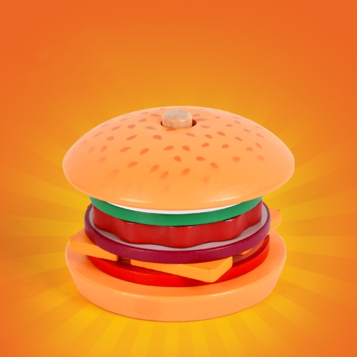 

Children Simulation Wooden Pretend Play Puzzle Food Matching Toys, Style: Hamburger