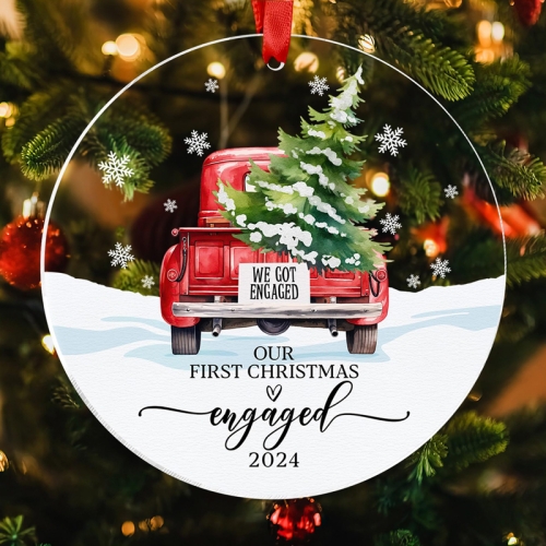 

Christmas Acrylic Transparent Decoration Blessing Pendant Home Christmas Tree Ornament, Style: Car