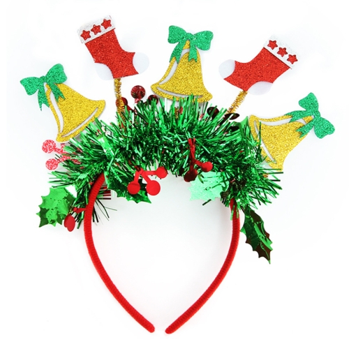 

Christmas Party Dress Up New Year Headdress Christmas Decoration Colorful Stripes Headband, Style: Bells Xmas Stocking