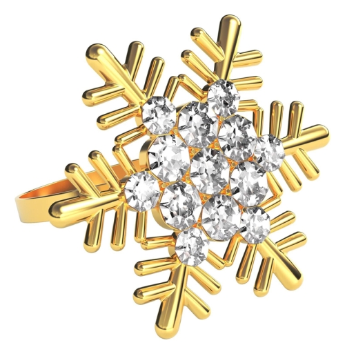 

Snowflake Christmas Napkin Ring Napkin Buckle Table Decoration for Christmas Thanksgiving Party(Gold)