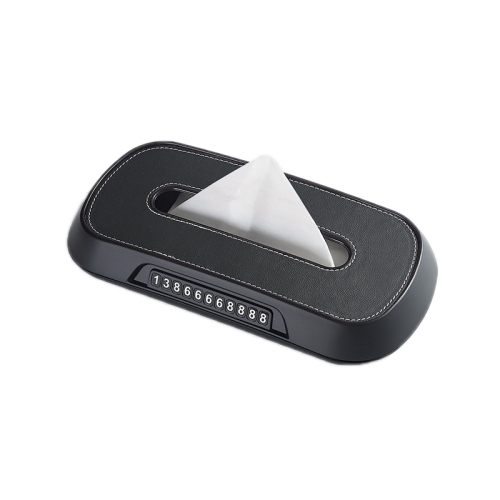 

Car Sun Visor Hanging Sunroof Seat Back Tissue Box, Color: Leather Black