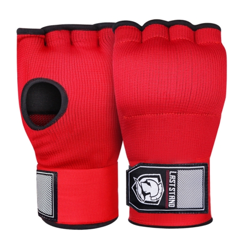 LASTSTAND Half Finger Gel Boxing Gloves Sanda Wrist Guard Bandage, Size: Free Size(Red)