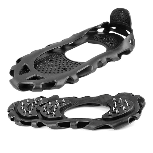 

30 Point Cleats Crampons Spikes for Walking, Jogging, Hiking, Mountaineering Ice Snow Grips, Size: S(黑色)