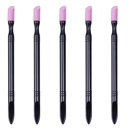 

5pcs /Set Double-ended Quartz Pen For Dead Skin Remover Multifunctional Manicure Tool Nail Polish Pen, Colorful: Black