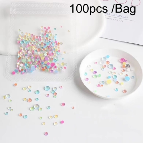 

100pcs /Bag Nail Art Jewelry 3D Shiny Rhinestones Mermaid Bubble Crystal Beads Candy Nail Decoration(Colorful)