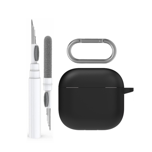 

For Airpods 4 AhaStyle WG163 Earphone Drop-Proof Dust-Proof Silicone Protective Case With Cleanning Pen(Black)