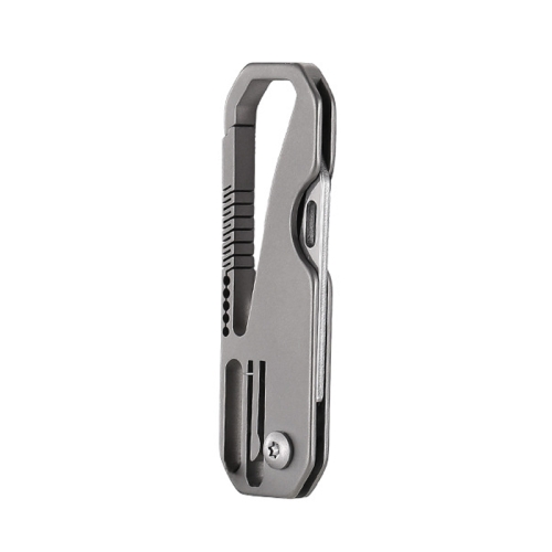 

Multifunctional Titanium Keychain Outdoor Portable Defense Mini Folding Knife, Style: With Steel Ring