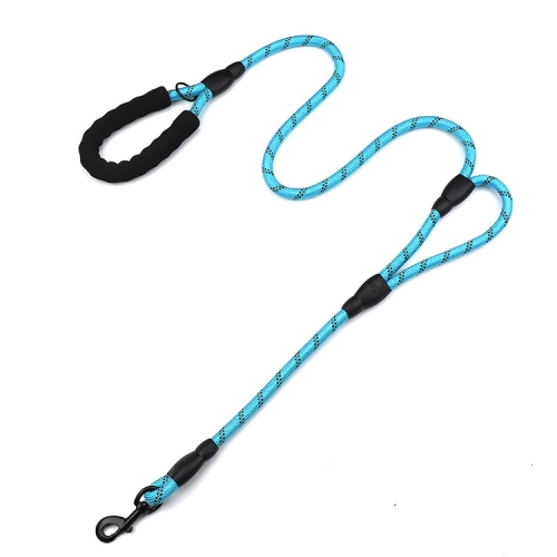 Double Handle Dog Leash Nylon Reflective Rope for Control Safety Training, Size: 150 x 1.2cm(Blue)