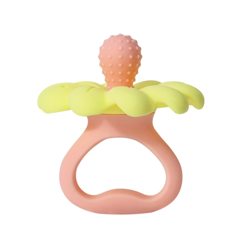 

Flower Shaped Silicone Infant Teether Baby Soothing And Strengthening Boilable Teether(Orange And Yellow)