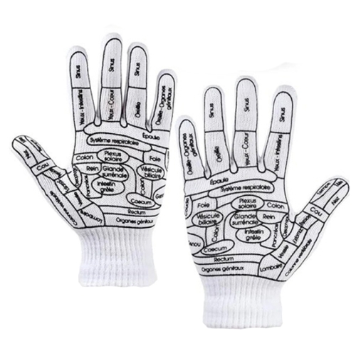 

English Hand Massage Gloves Acupuncture Point Palm Reflex Zone Meridian Physical Therapy Gloves, Size: Average