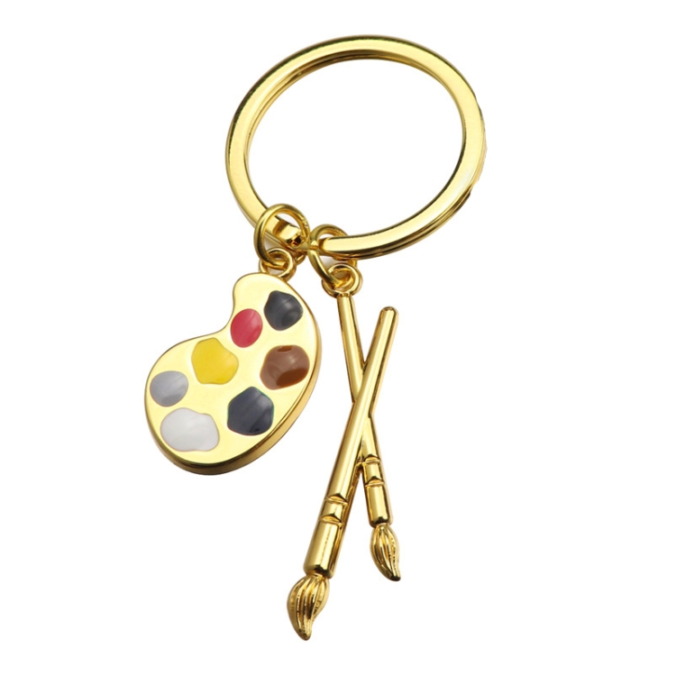 

Mini Metal Drawing Board Keychain Bookbag Decorative Pendant, Color: Gold
