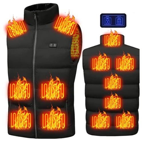 

Winter Smart Dual-control 13-zone Charging Heating Vest, Size: S(Black)